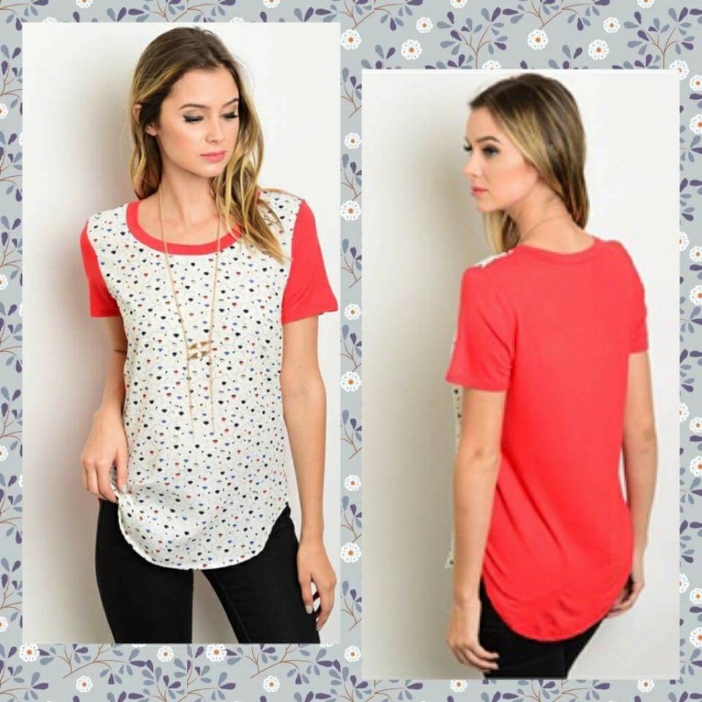 Gilli white and orange top